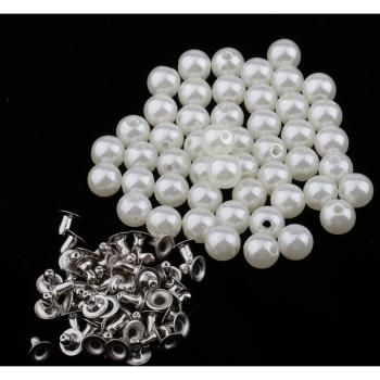 Kit de rivets faux perles pour embellissement de chapeaux