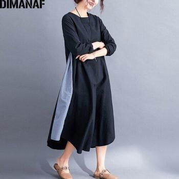 Robe Épissée DIMANAF Grande Taille pour Femme