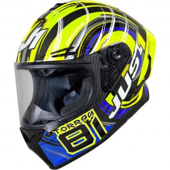 J‑GPR Torres Replica Carbon Casque Intégral – Bleu & Jaune (M)
