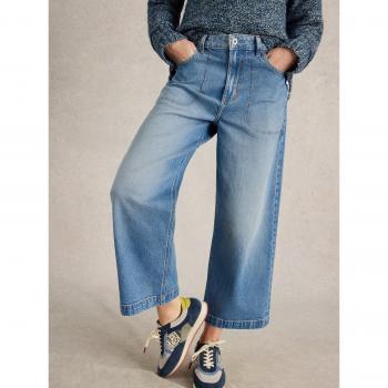 Jean Large Évasé Tia en Denim Bleu White Stuff
