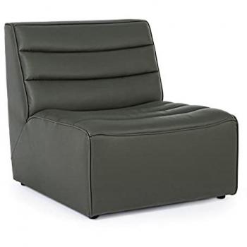 Poltrona scandinava in legno effetto pelle verdone