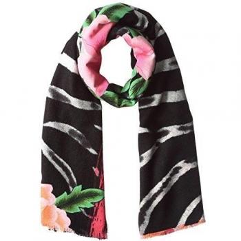 Desigual Bufanda BUF_WILD Rose, Color Negro, Talla Única