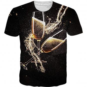 Unisex Loveternal Summer Tee mit 3D Champagner‑Grafik S