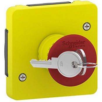Arrêt d'urgence à clé jaune