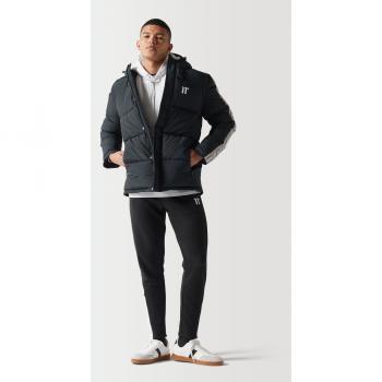 Retro Puffer Chaqueta Negra