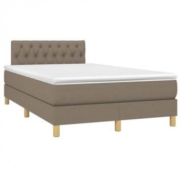 Matelas sommier à lattes lumineux taupe 120x190 cm – tissu de finition