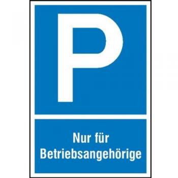 Mitarbeiter-Parkplatzschild P, Kunststoff 250 mm x 400 mm