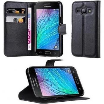 Carcasa Negro Fantasma con Cierre Magnético y Tarjetero – Samsung J1 2015