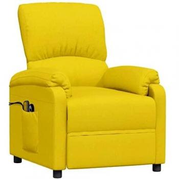 Sedia Massaggio Elettrica Giallo Chiaro in Tessuto