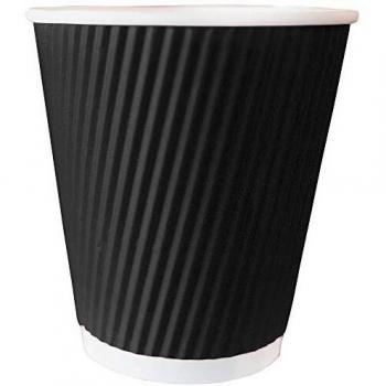 Black Ripple 8 oz Cups – Bulk 500 Pack
