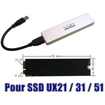 Couvercle USB 3.0 Asus Zenbook UX21/UX31/UX51 – Design Argenté – 18 Contacts