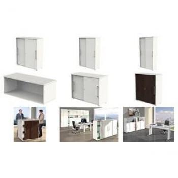 Armadio Scorrevole Bianco 100x40x111 cm con 3 Ripiani e 2 Fachböden