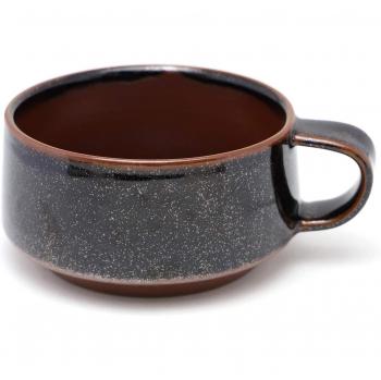 Rikizo Japan‑Made Black Soup Cup – 385 mL, 11 mm Diameter