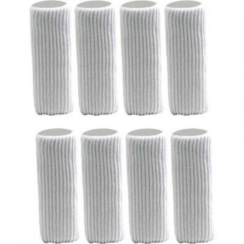 8 Pcs White Knitted Chair Leg Covers for 3.5 to 7.1 Inch Furniture