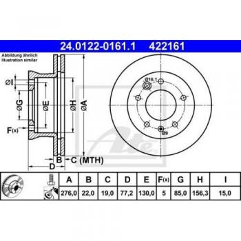ATE Bremsscheibe VW, MERCEDES-BENZ 24.0122-0161.1
