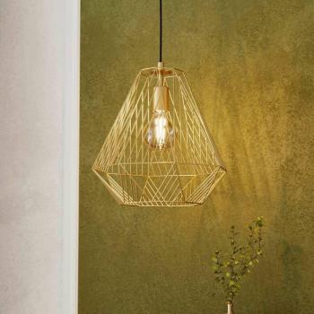 EGLO Pendelleuchte STYPE in Gold E27 1-flammig