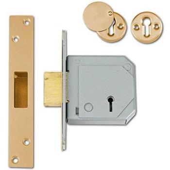 Union 3G114E 5 Lever Mortice Deadlock C-Series 67mm 2.5in Satin Brass UNNV3G114B