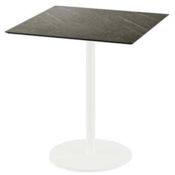 Table de bistrot Urban à pieds en blanc, plateau HPL 70x70 cm – Veba – Ébène