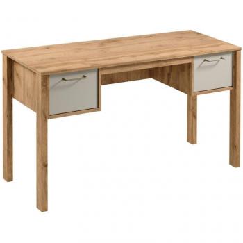 Escritorio Venmelu 100 con cajones beige y roble wotan