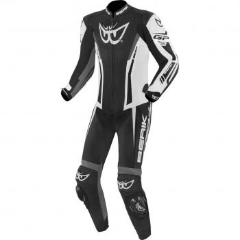 Berik Monza Tuta in pelle monopezzo per moto Nero Grigio Bianco 60