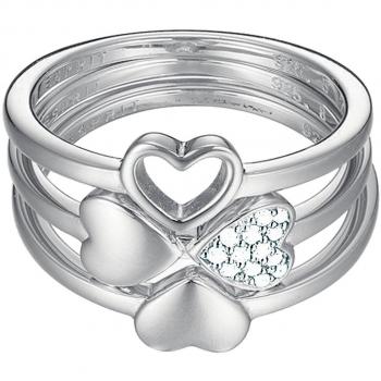 ESPRIT Essential Damen Ring 925 Silber rhodiniert Transparente Zirkonia
