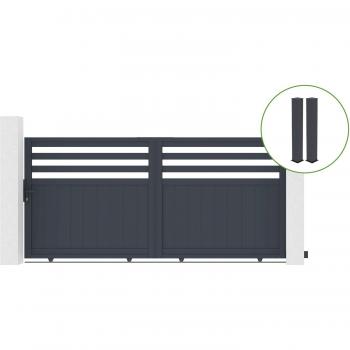 Grau‑Aluminium Schiebetor 3 m (Nevis) – CASANOOV, 140 cm
