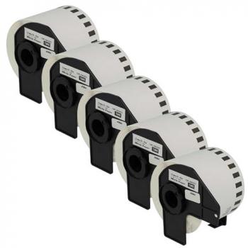 Rouleau d'étiquettes vhbw 5x 62mm x 30,48m pour Brother PT QL-710W