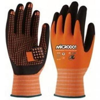 Guante de nylon sin costuras recubierto de nitrilo foam y dots 3L