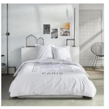 Completo Biancheria da Letto JAVA Parigi – 240x220 cm – Cotone – 2 Persone – Bianco