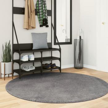 Alfombra de Piso HUARTE Antracita Ø 160 cm – Lavable y Antideslizante