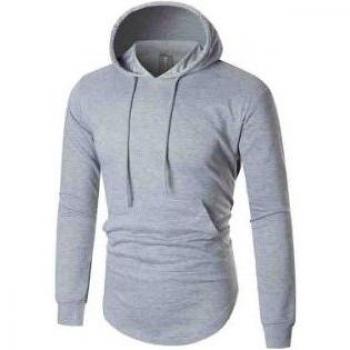 Men's Solid Color Fleece Training Hoodie with Back Zipper