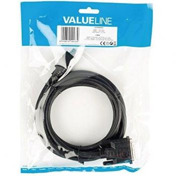 HDMI naar DVI-D kabel, lengte 2m, kleur zwart, male connectors (24+1-pin)