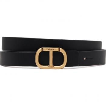Small Black Leather Twinset Belt – Reversible Design