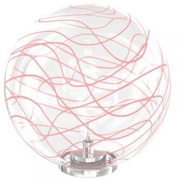 Lampada da Tavolo Moon Metallo Cromo Vetro Rosso 1 Luce