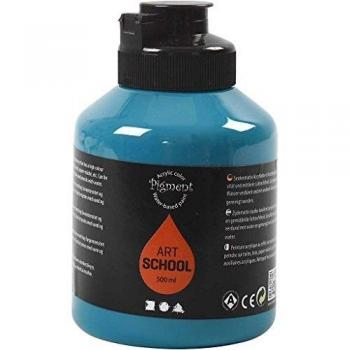 Pigment Art School Peinture acrylique à base d'eau Bleu sarcelle (lot de 4 500 ml)