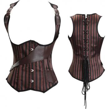 Vollbusiges gotisches Korsett im Steampunk-Design
