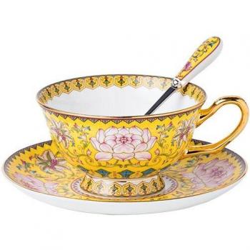 Juego de taza de café Espresso Snow Lotus Bone China