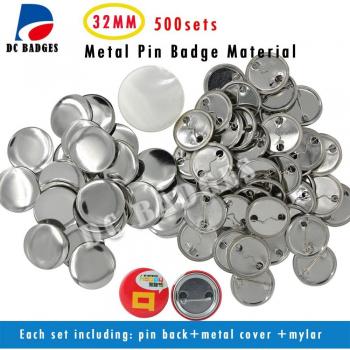 Kit de 500 Piezas de Insignias de Botón Metálico Pinback 1 1/4 (32mm)