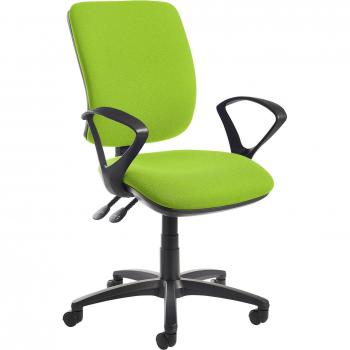 High‑Back Operator Seat (Fixed Arms) – Madura Green Series