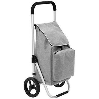SONGMICS Leichter Einkaufstrolley mit Rollen, grau