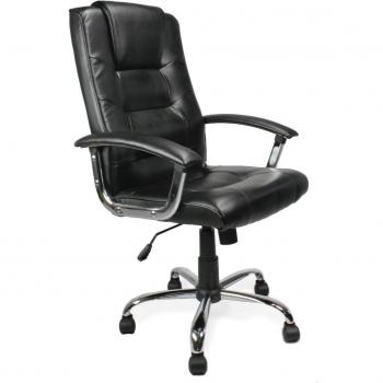 Westminster High Back Leather Executive Office Chair with Integrated Headrest and Fixed Arms