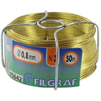 Fil de grillage Laiton Bobinot, 0,8 mm de diamètre, 50 m