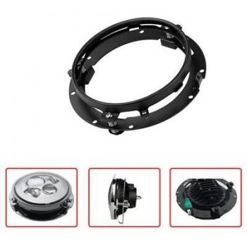 7-Inch Black/Chrome LED Headlight Trim Ring for Motorcycle Accessories