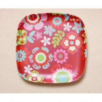 Plato de servicio para bebés con estampado de bambú 13,5x13,5 cm