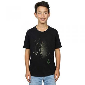 T-shirt nera con cappuccio Arrow DC Comics per ragazzi