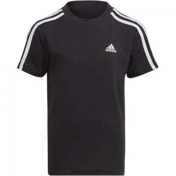 Adidas T-Shirt Essentials 3-Streifen Baumwoll-T-Shirt IC9135 Schwarz Regular Fit