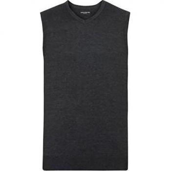 Russell Athletic Herren V-Ausschnitt ärmelloser Stricktop (Charcoal Marl) 2XL