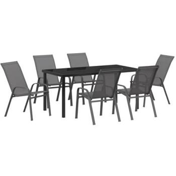Conjunto de Comedor Exterior Vidaxl 7 Piezas