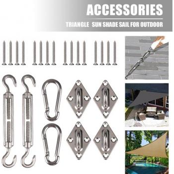 Triangle Canopy Sun Shade Sail 3x3x3m with Fixing Kit 98% UV Protection Grey