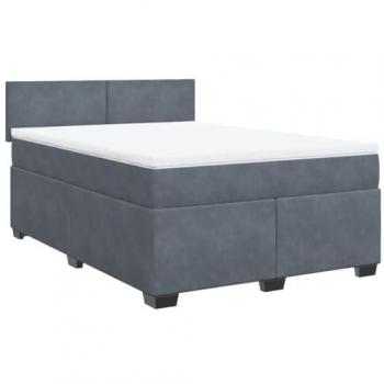 VidaXL Boxspringbett Dunkelgrau 140x200 cm Samt